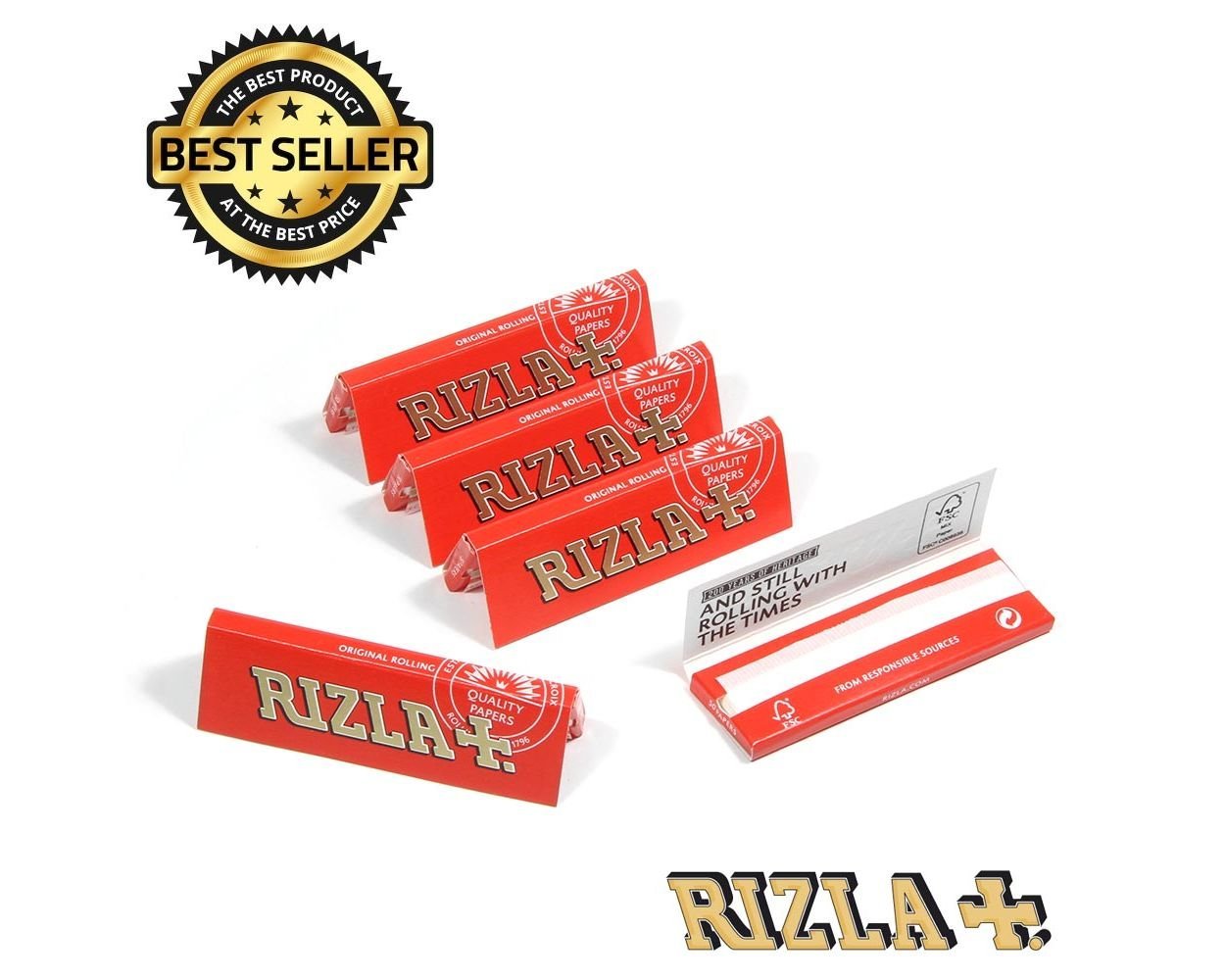 SQOH0EGQ5PX-1.jpg Rizla |Red Regular Rolling Papers | Bundle of 5